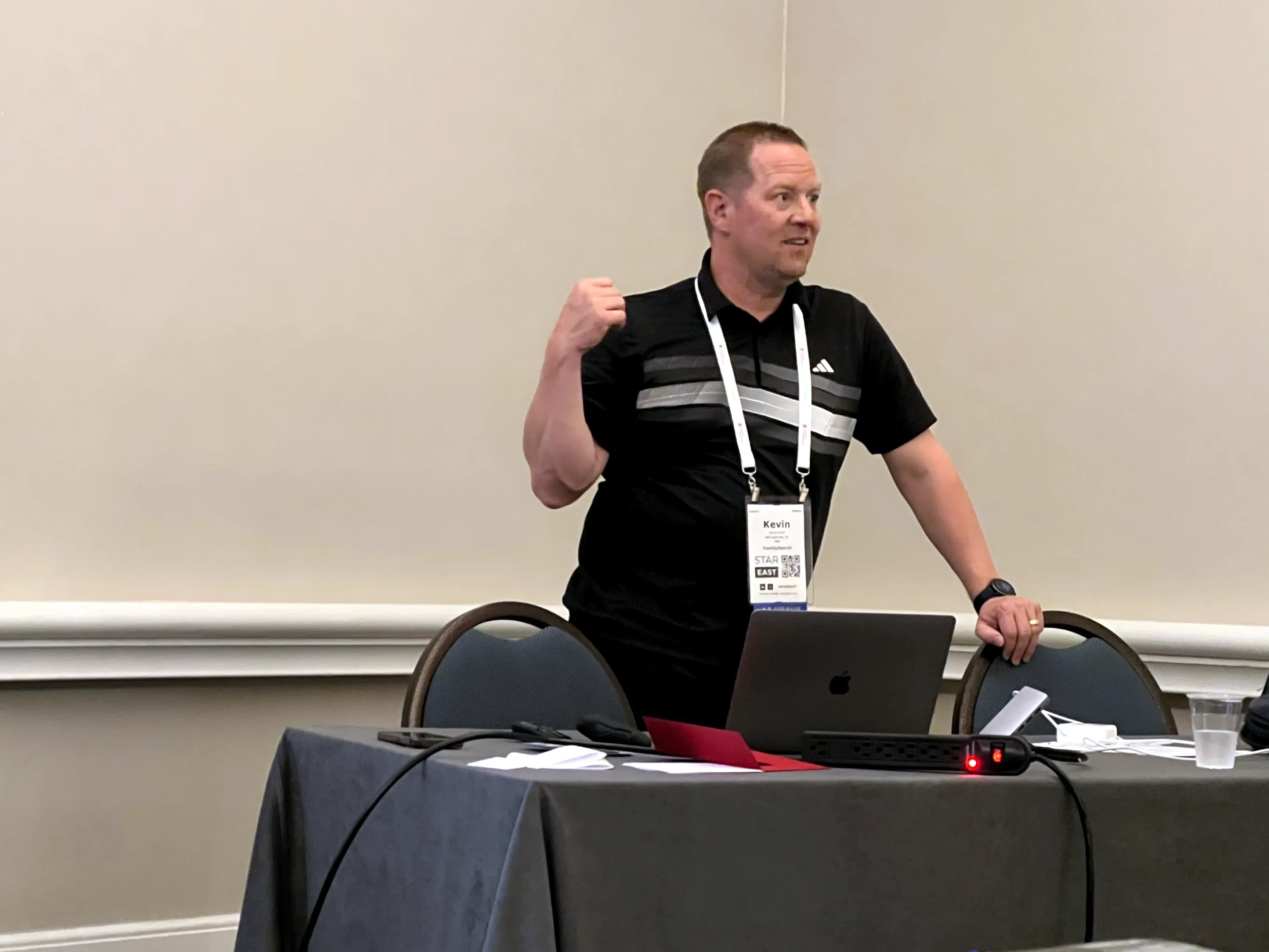 Kevin Pyles presenting his AI testing tutorial at StarEast 2026
