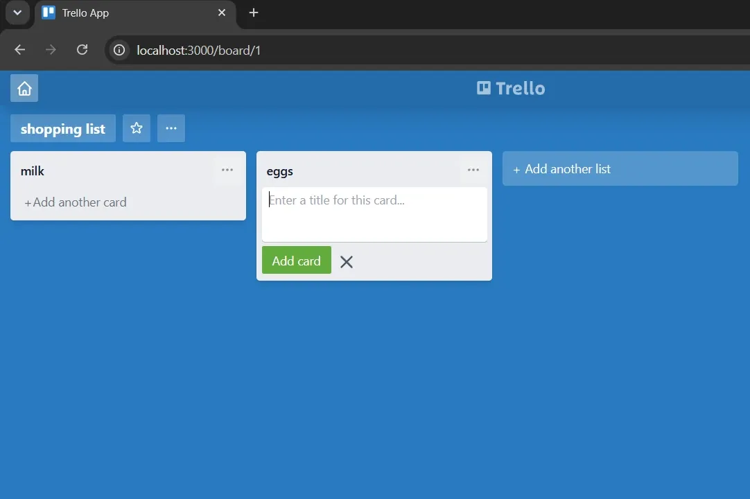 Trello app being tested