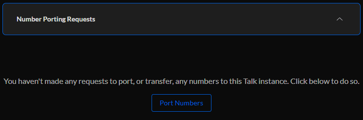 UniFi number porting screen UniFi number porting screen