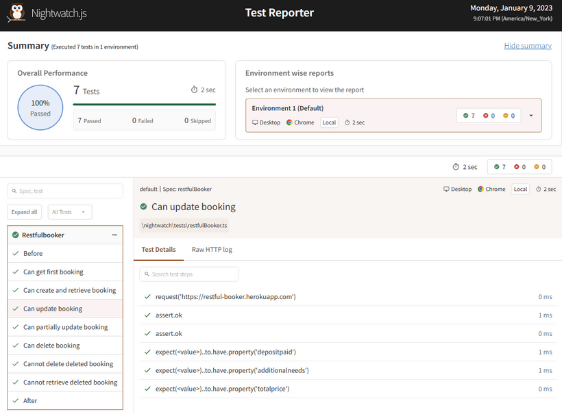 Nightwatch HTML Test Report